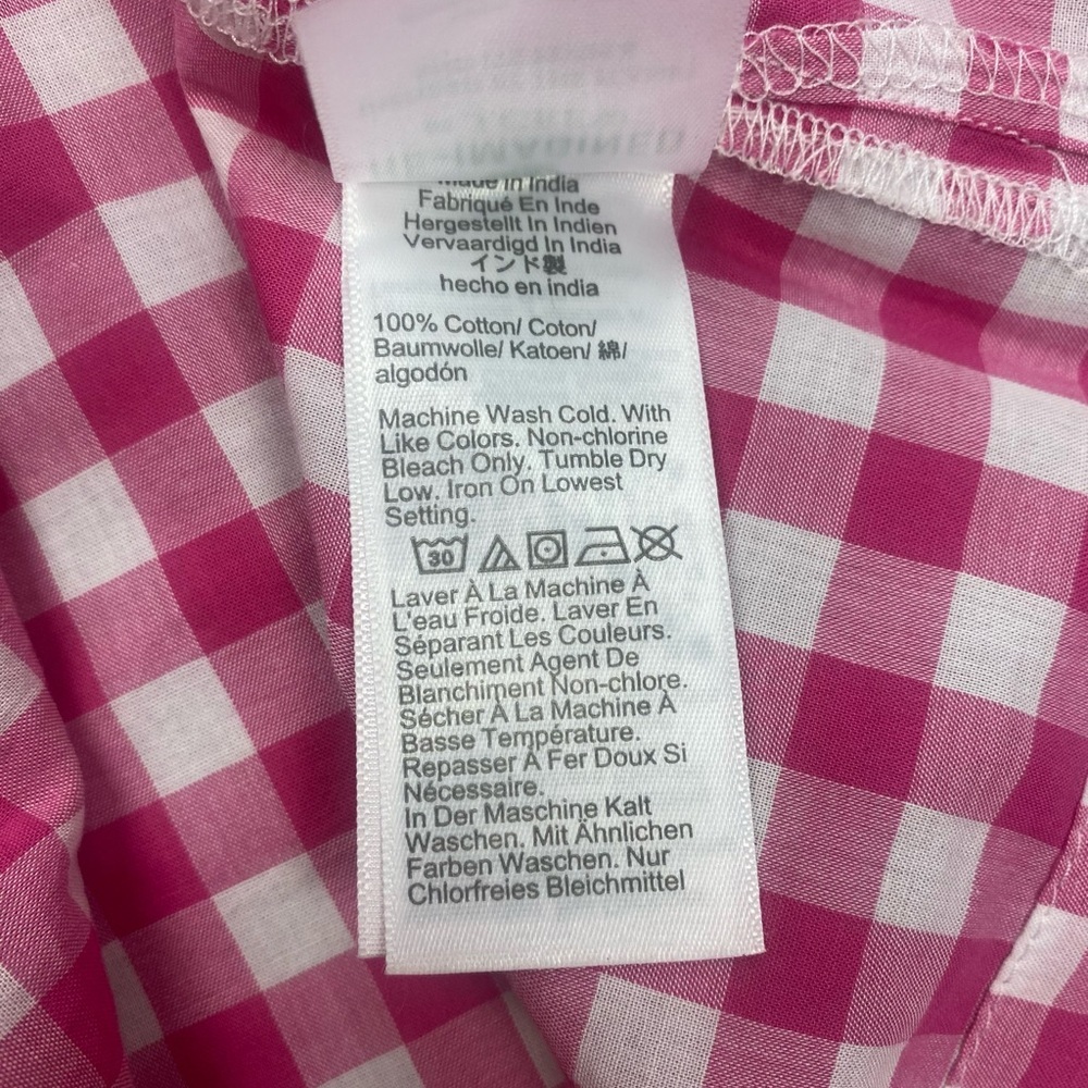 NWT J. Crew Pink/White Gingham Flutter Sleeve Top Size M - Picture 3 of 10